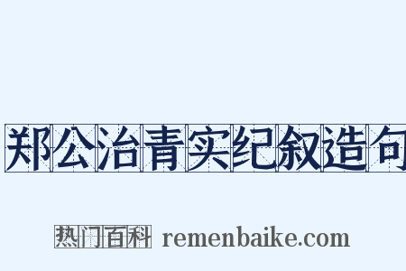 郑公治青实纪叙造句是什么意思的图片